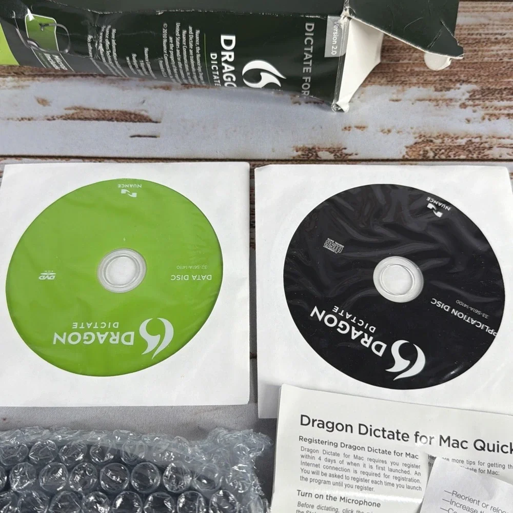Nuance Dragon Dictate 2.0 – Mac OS X – Speech Recognition Software – w/ Key Used